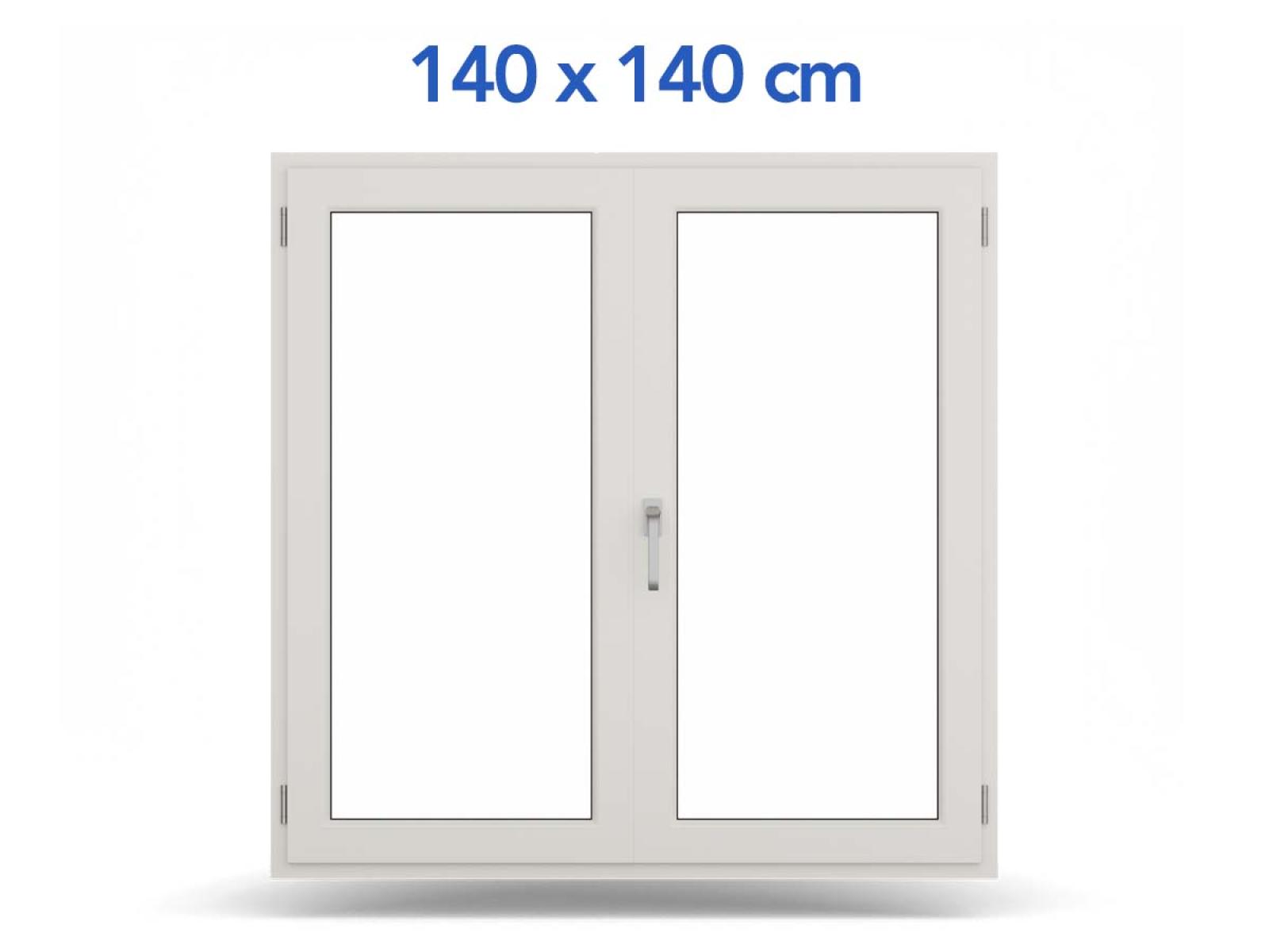 Dvojkrídlové plastové okno | otváravé + otváravo-sklopné | 1400x1400mm | farba biela