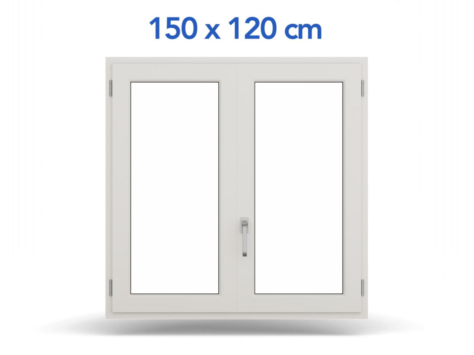 Dvojkrídlové plastové okno | otváravé + otváravo-sklopné | 1500x1200mm | farba biela