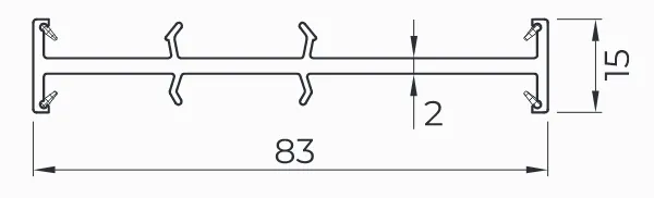 Spojovací profil H pre profil Salamander Streamline 76