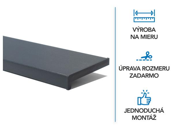 Vnútorné PVC parapety | antracit (štruktúra dreva)